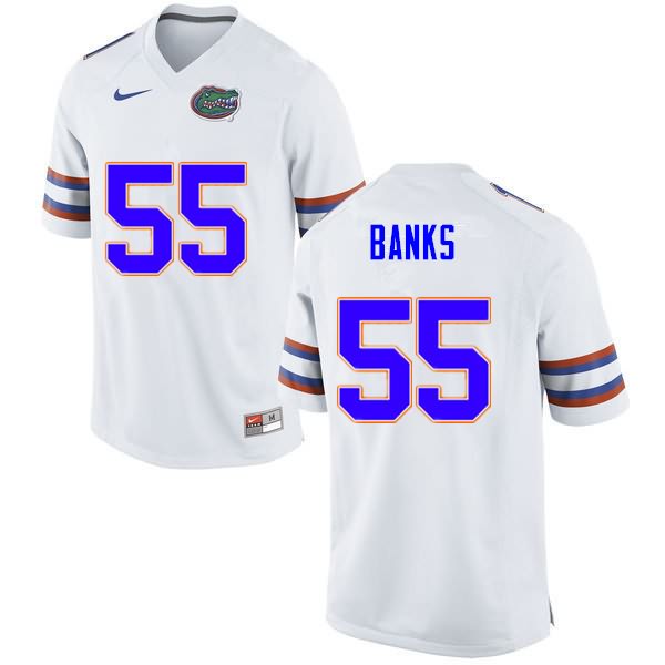 NCAA Florida Gators Noah Banks Men's #55 Nike White Stitched Authentic College Football Jersey DCT7464SQ